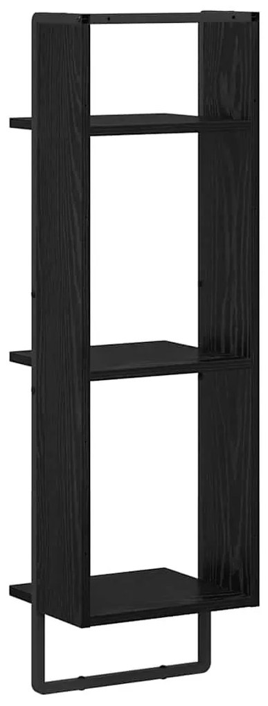 Falpolc polcokkal Fekete tölgy 30 x 25 x 100 cm Faanyag