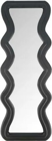 Fekete Fali Tükör hullámos dekoratív keretben 77 cm
