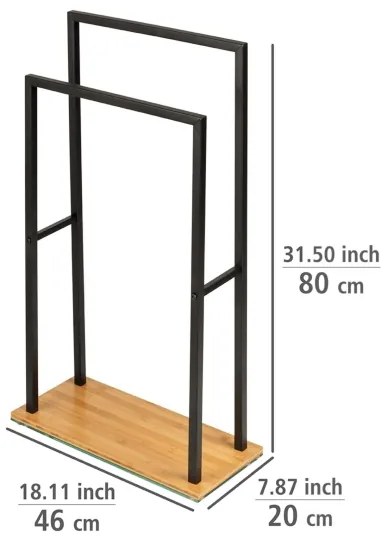 WENKO 24752100 - BAMBUSA törölközőtartó 46x80 cm fekete/barna