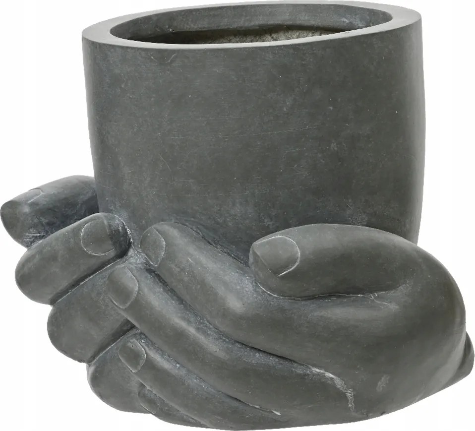Virágtartó fedél kéz szürke dekoratív virágtartó 27cm