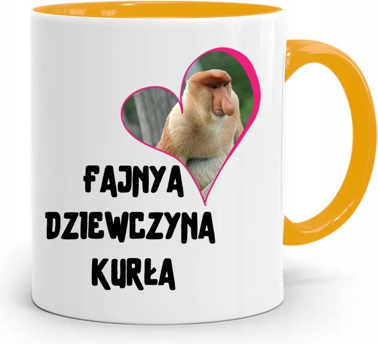 Sárga Bögre Lányoknak Cool Lány Tyúk nyomott mintával