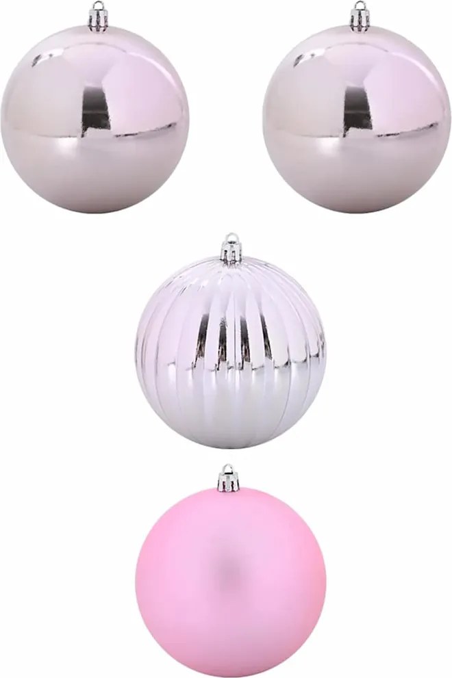 vidaXL Karácsonyi Díszgömb Készlet XXL 4 pcs Rózsaszín Műanyag