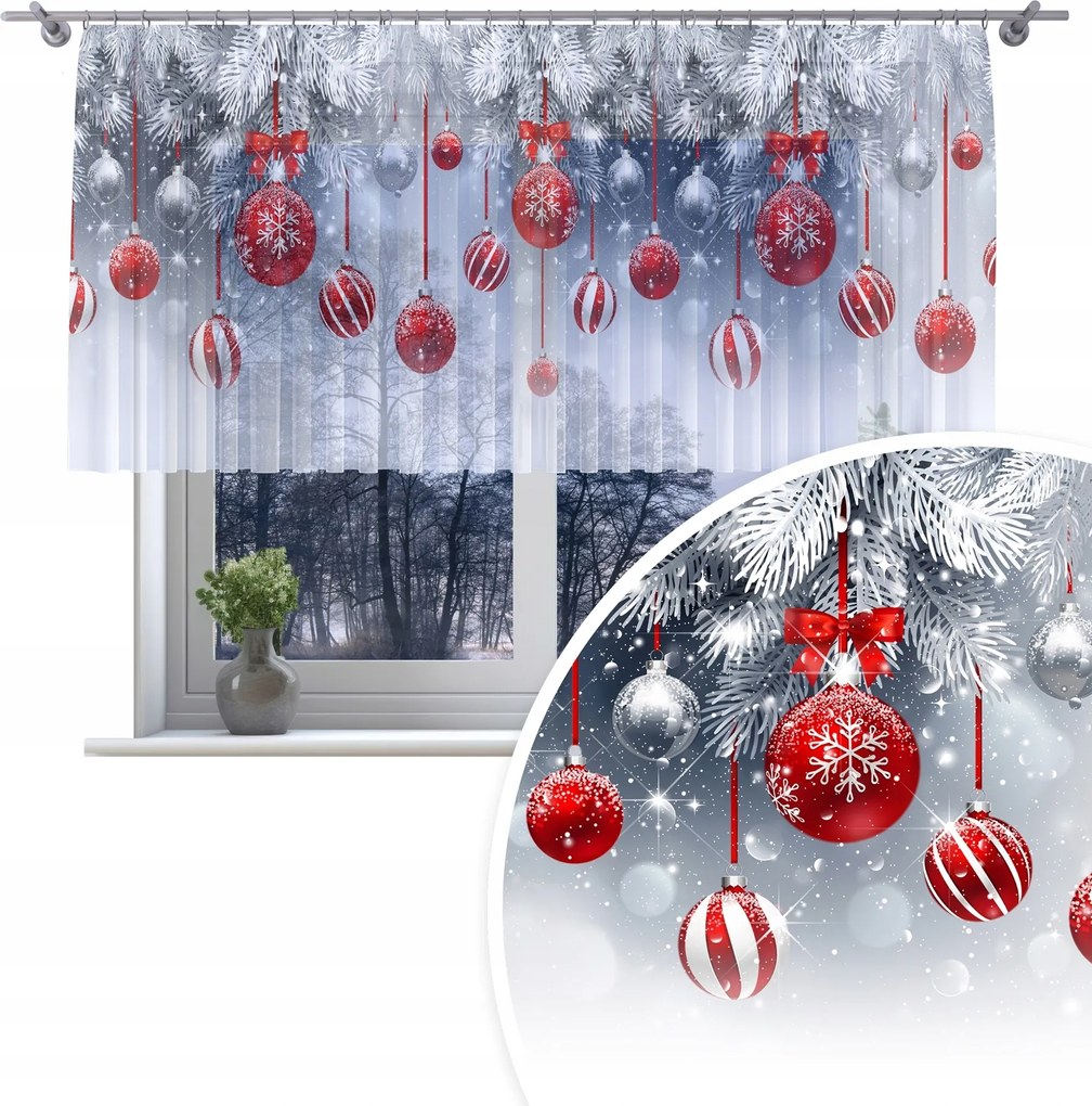 Kész Függöny 300x120 Fátyol Festett Karácsonyi Minta Békáknak 167 Karácsony