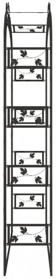 fekete acél kerti boltív 116 x 45 x 240 cm