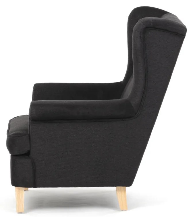 Scaun de relaxare, tapițerie din material negru, AK-388