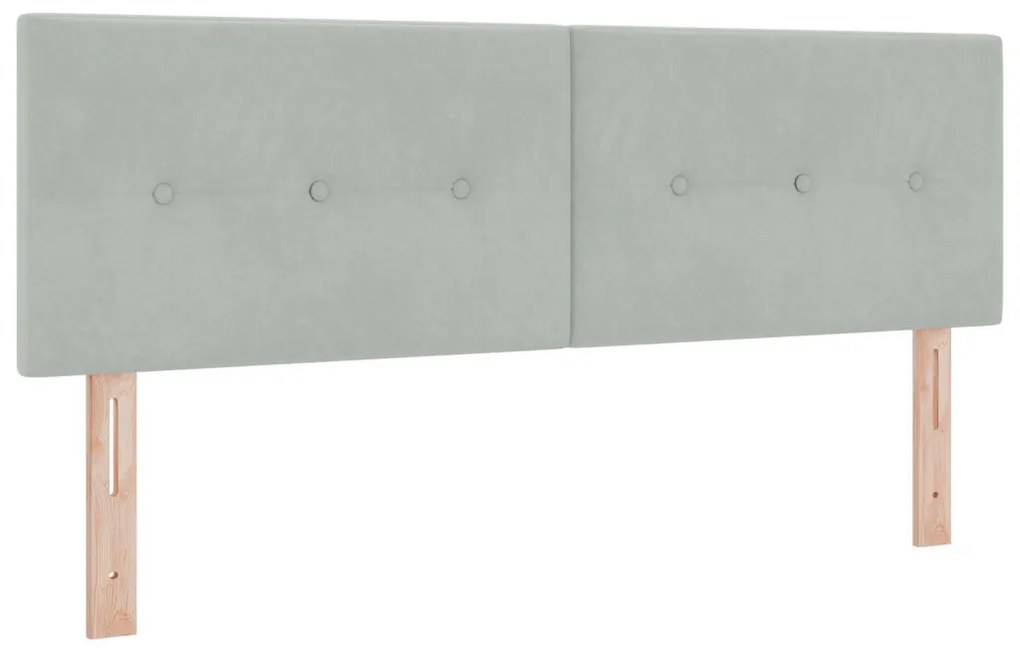Fejtámla Gombos Kárpitozott Világosszürke 140 cm Velúr