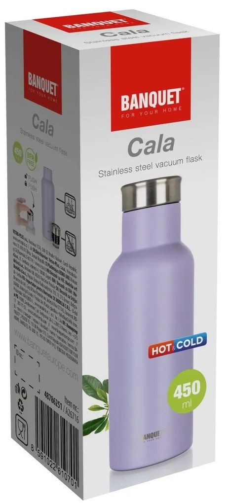 CALA rozsdamentetlen acél termosz 450 ml, lila