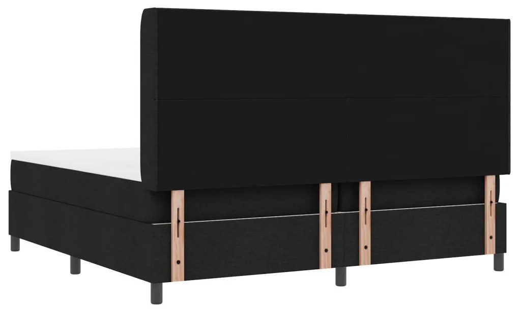 Boxspringsz MIDI Ágy Matrac & LED Fekete 200x200 cm Szövet