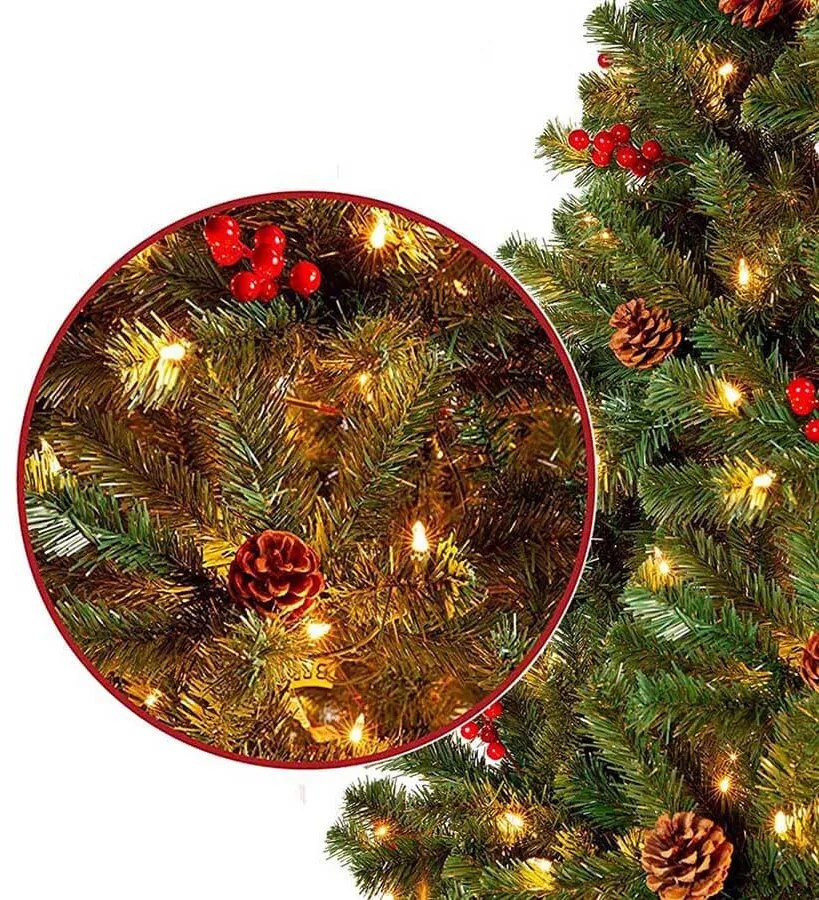 LED-es műfenyő több típusban, melegfehér-100 LED-es, 120 cm