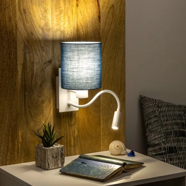 Brilagi - LED Fali lámpa NUBILA 1xE27/25W/230V+ LED/3W fehér/sötét kék