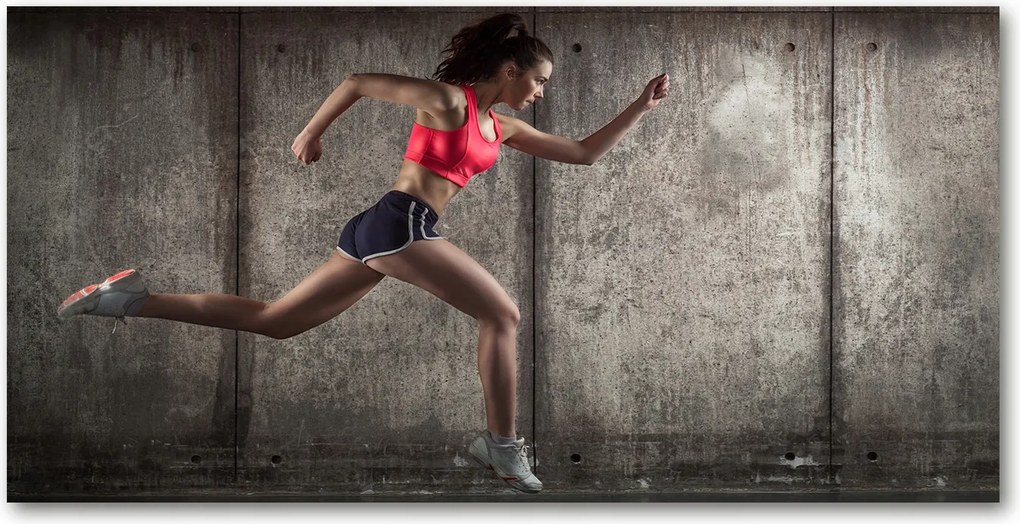 Fotó üvegkép Futó nő 140x70