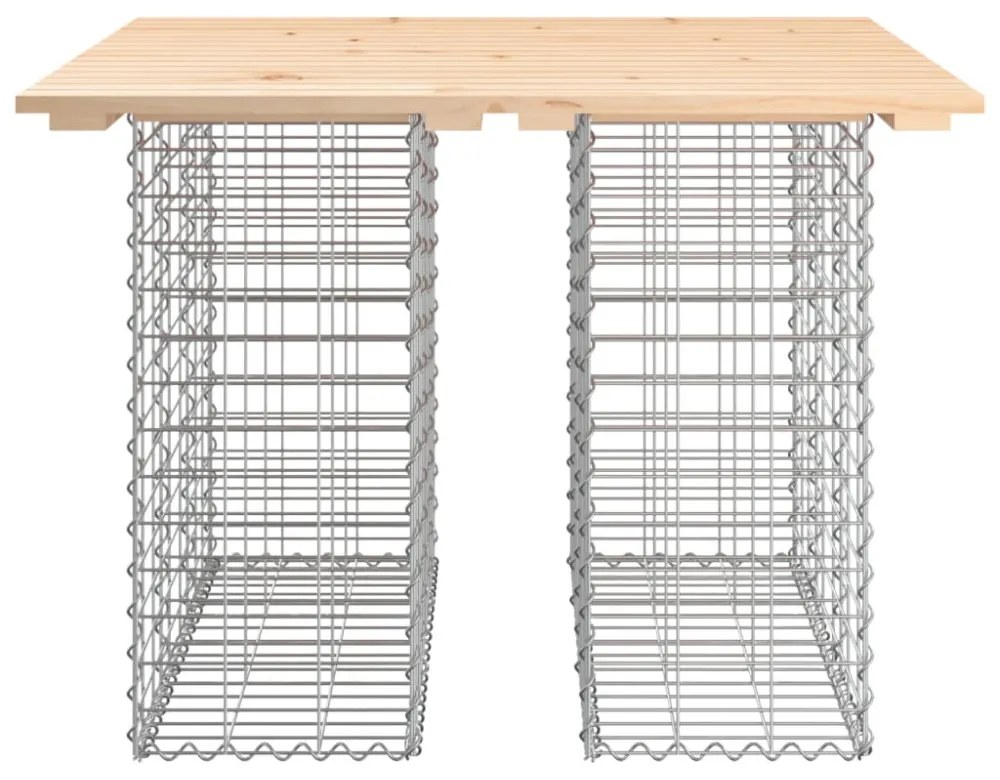 tömör fenyőfa gabion kerti pad 100x102x72 cm