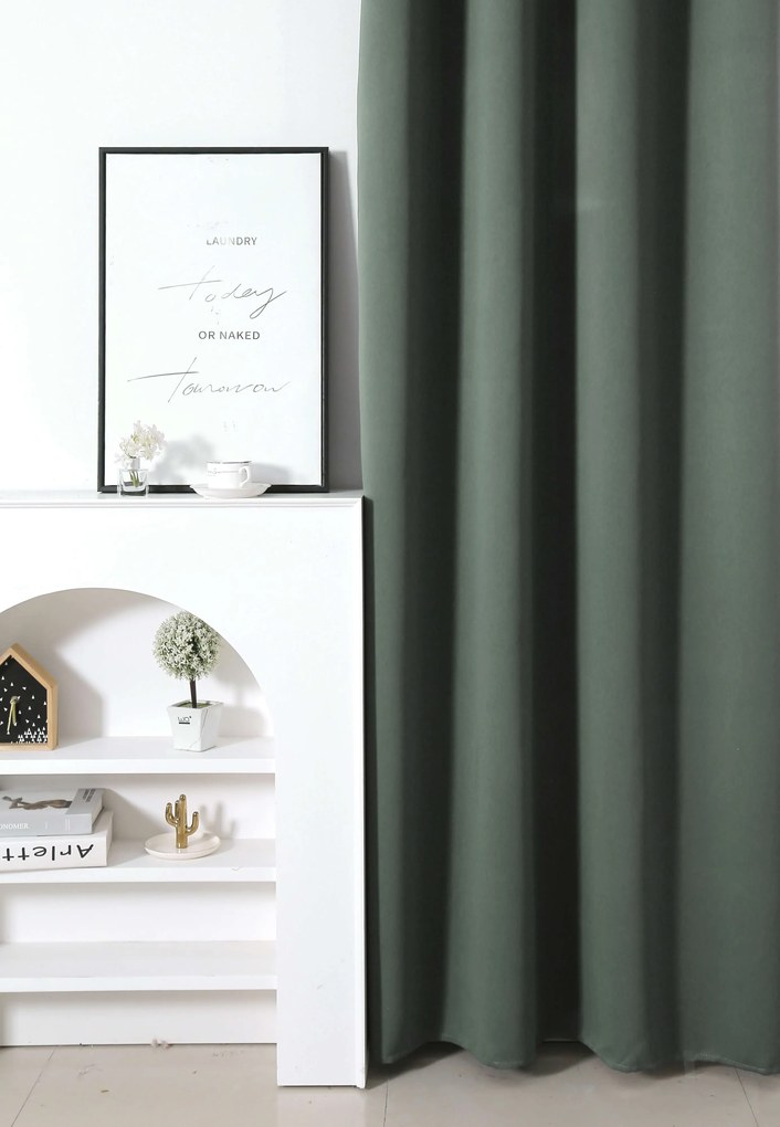 Szürkészöld OXFORD függöny 140x250 cm Felfüggesztés: Fém gyűrűk