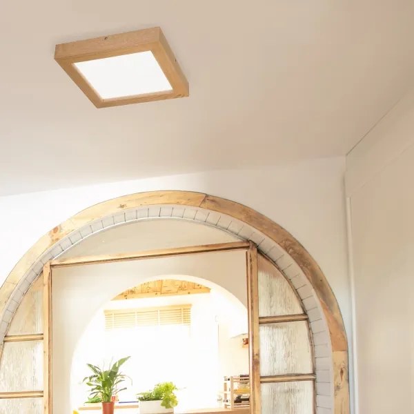 Brilagi-LED Dimmelhető lámpa WOODY FRAME LED/24W/230V tölgy 30x30 cm IP44 + távirányító