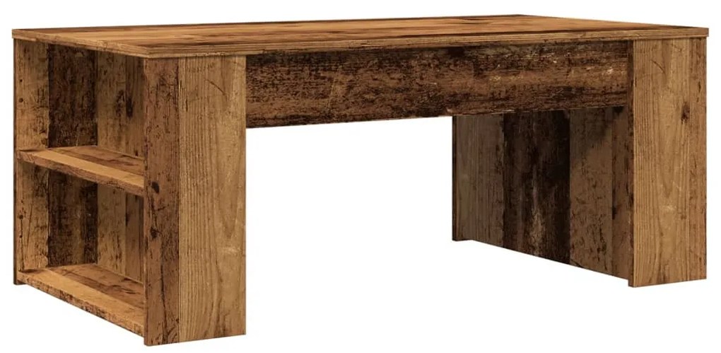 antik fa színű szerelt fa dohányzóasztal 102 x 55 x 42 cm