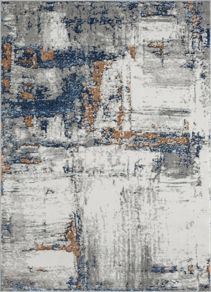 Nappali szőnyeg 200x300cm,plüss haj,krémkék beton márvány