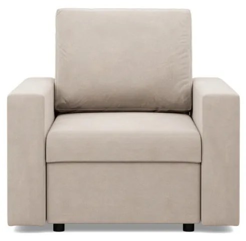 Zeus fotel, egyenes kartámasz, bársony, bonell töltet, bézs