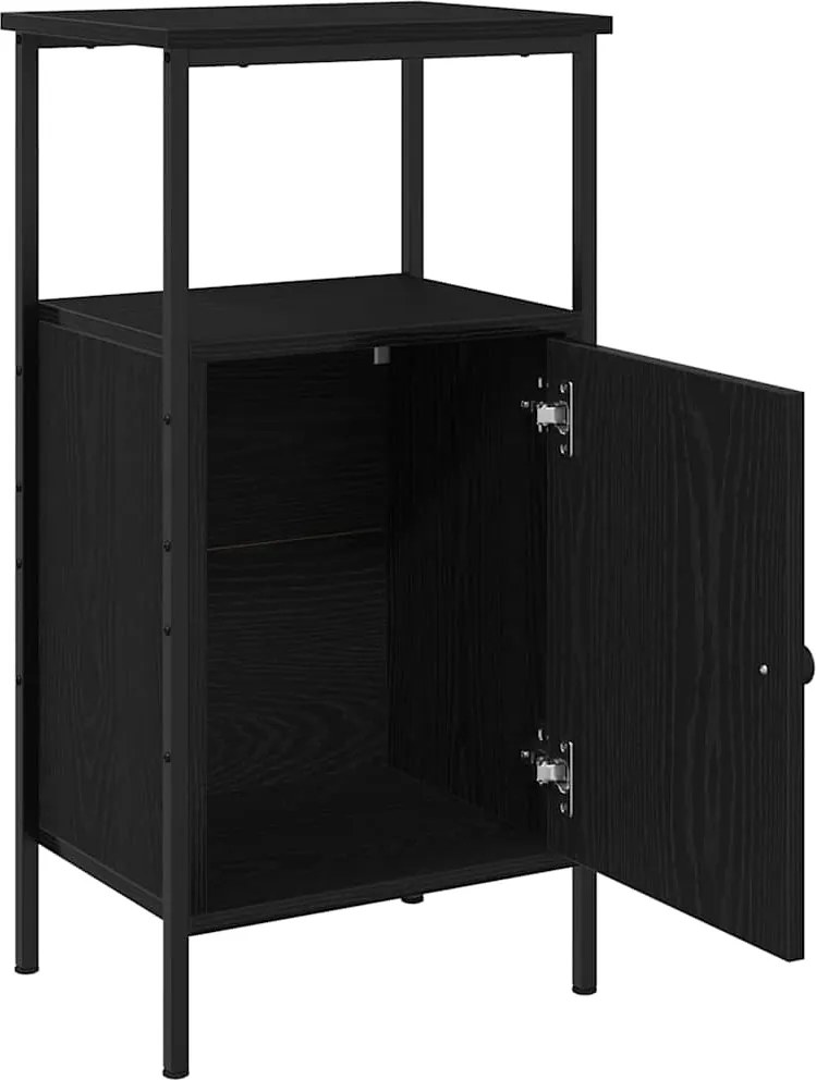 vidaXL Éjjeliszekrény 2 pcs Fekete tölgy 41 x 31 x 80 cm Faanyag