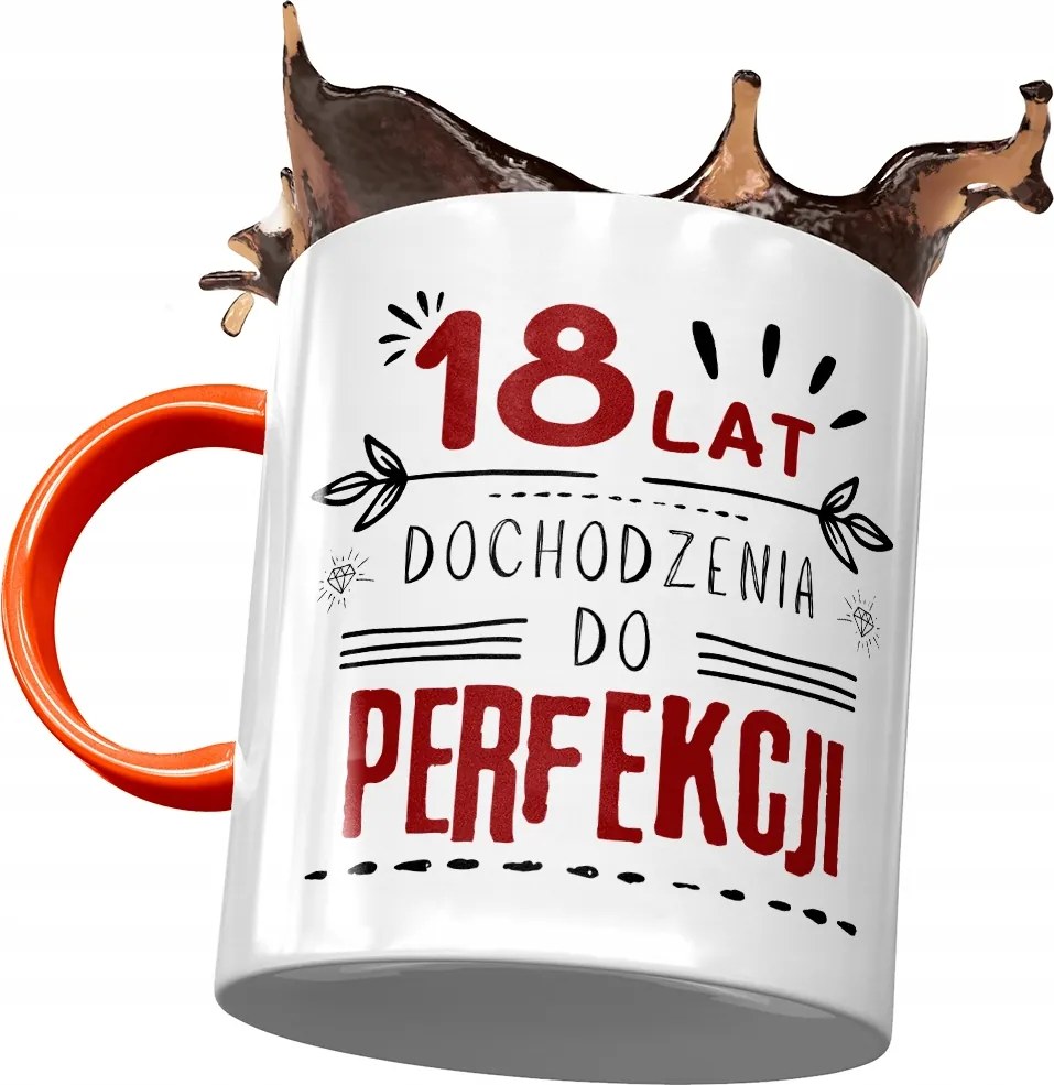 Narancssárga Bögre Születésnapra 18 18. 18. Nyomtatott Fotóval