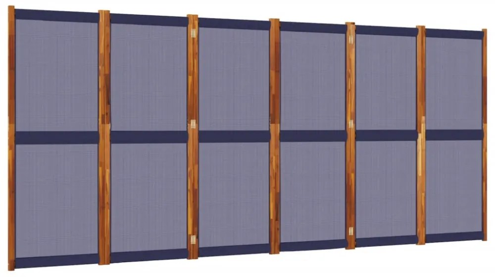 sötétkék 6 paneles térelválasztó 420 x 180 cm