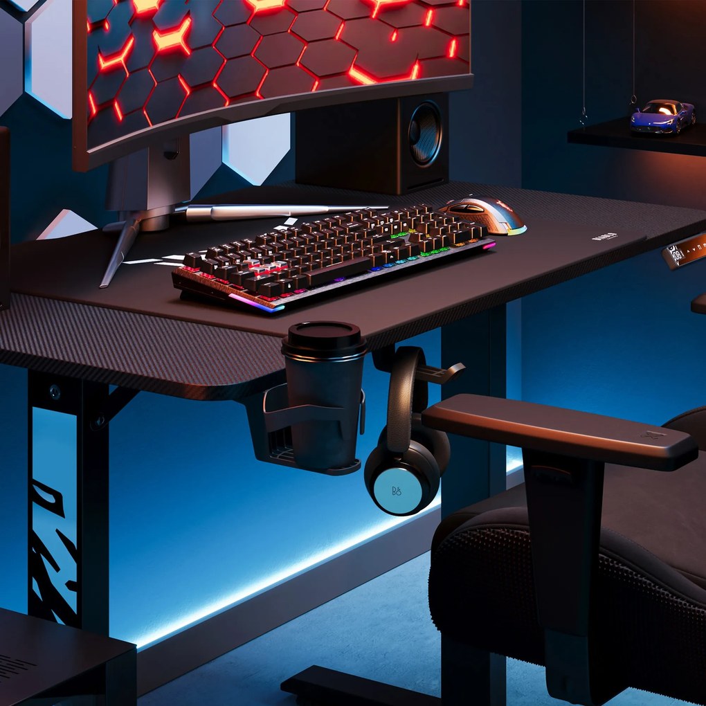 Elektromosan magasságban állítható íróasztal 110 cm fekete: Diablo X-Tensio 1100