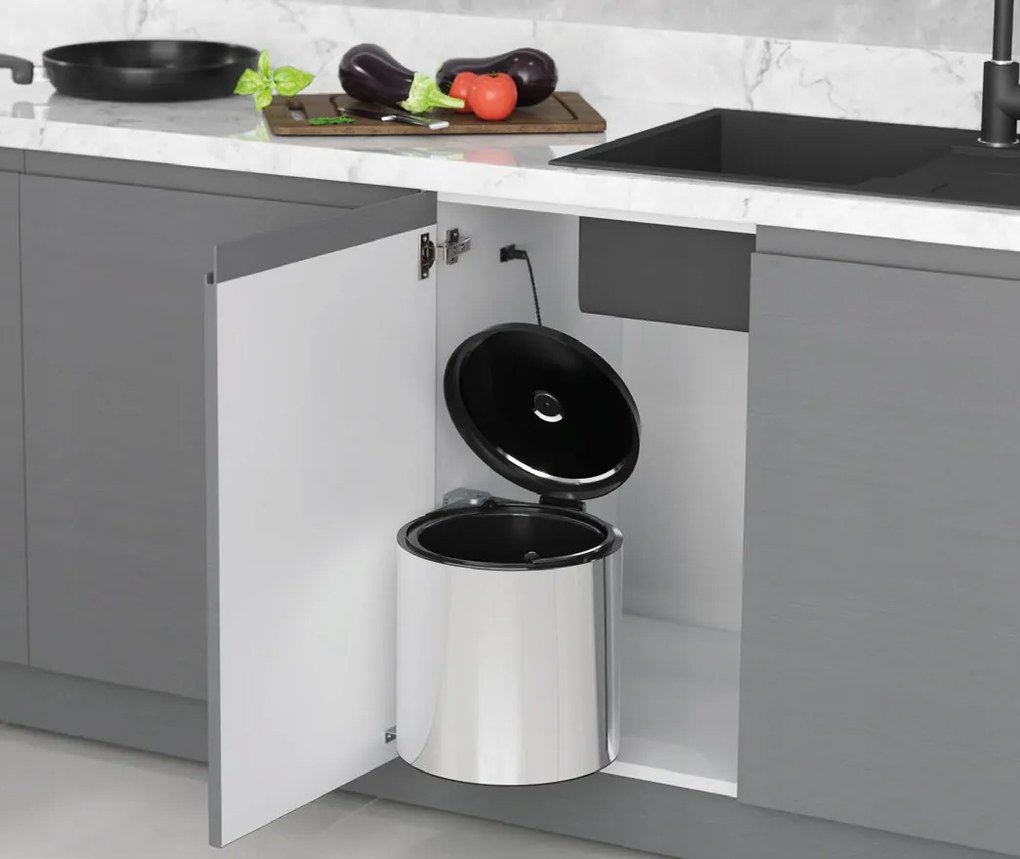 10L-es szemeteskosár Starax fedéllel S-2251-SS