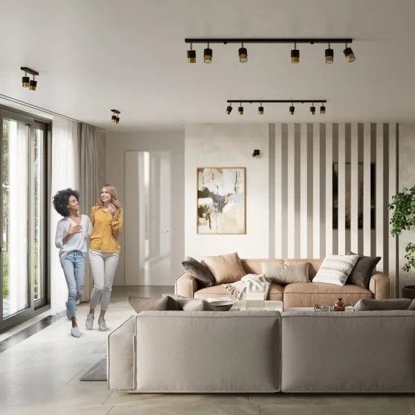 Sollux SL.1073 - Spotlámpa NERO 6xGU10/40W/230V fekete/arany