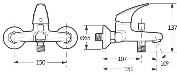 JIKA H3211N70044001 - TALAS fürdőkád csaptelep 13,7 cm fényes króm