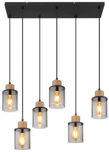 Globo 15707-6H - Csillár zsinóron REID 6xE27/15W/230V