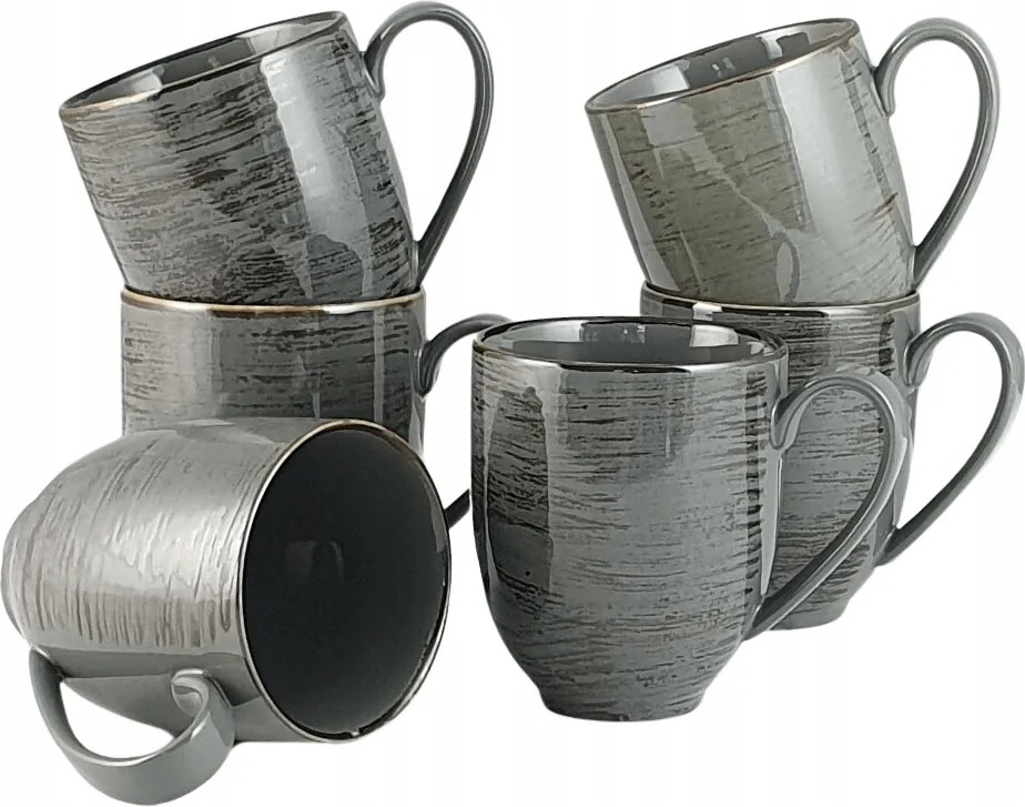 Nosztalgia Onyx 6 db-os porcelán bögre szett 400ml|Szürke| Alumínium Bogucice