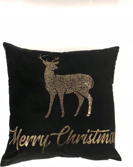 Párnahuzat Fekete rénszarvas velúrszerű