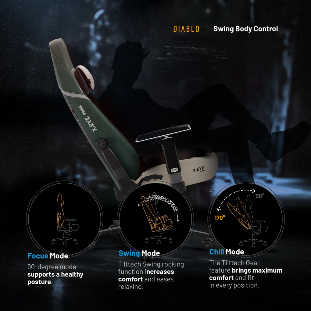 Gamer szék zöld forest green Normal Size: Diablo X-Eye Prime