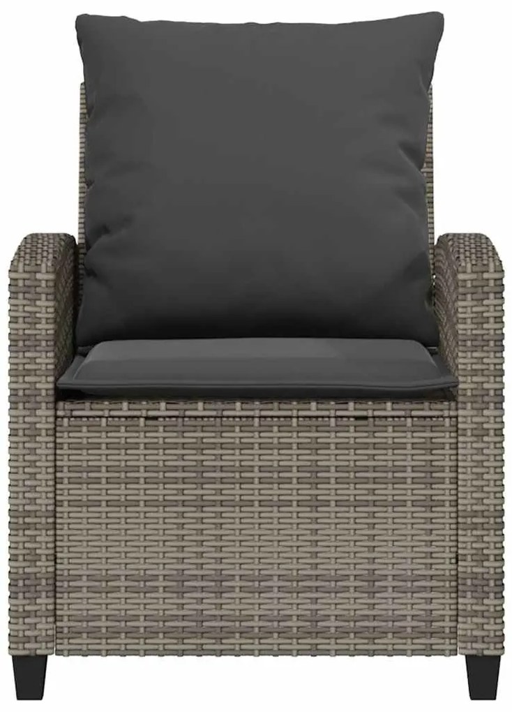 4 részes szürke polyrattan kerti ülőgarnitúra párnákkal