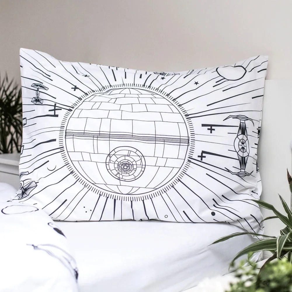 Fekete-fehér egyszemélyes pamut ágyneműhuzat 140x200 cm Star Wars – Jerry Fabrics