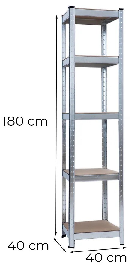 Nagy teherbírású polc 180x40x40 cm 150 kg króm