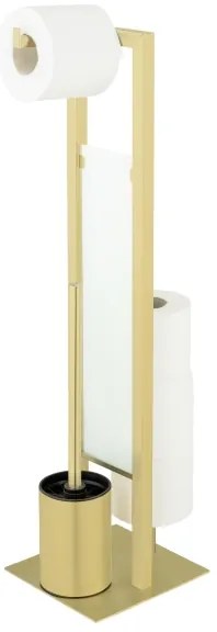 WENKO 26034100 - RIVALTA WC-szett 18x70 cm rozsdamentes acél/arany/fehér/fekete