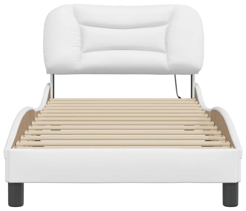 fehér ágykeret LED-ekkel matrac nélkül Hvar 80 x 200 cm