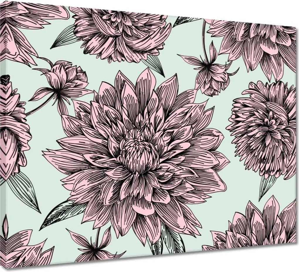 Vászonkép 50x40 Púderrózsaszín Virág