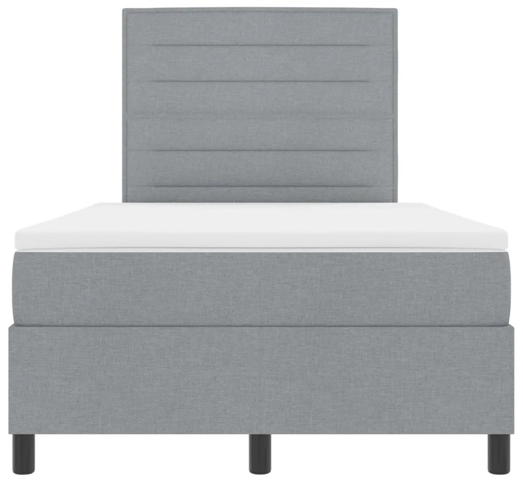 Box Spring Ágy Matraccal Világosszürke Kis Dupla Szövet