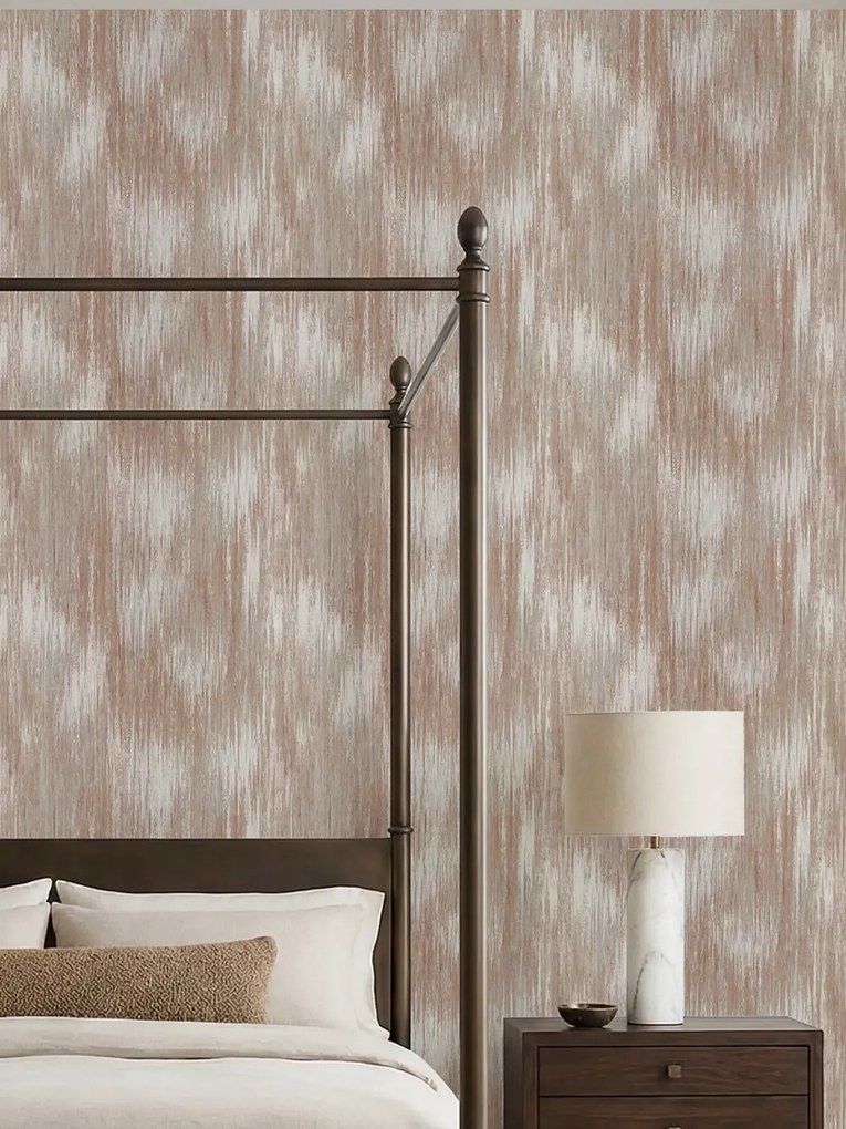 Esselle Home Elemental Huttol réz-törtfehér faerezetes vlies tapéta – 100604EH