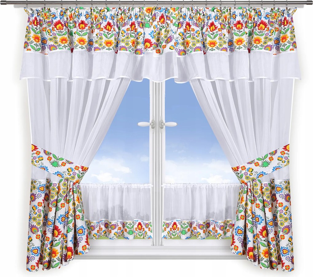 Konyhai függöny vadász mintával vitrázs függönyök