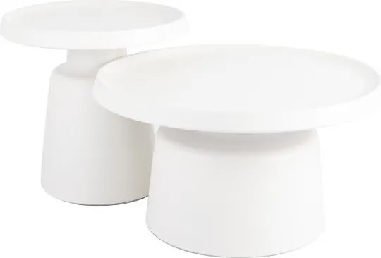 Dohányzóasztal kerek fém szürke 2db-os szett étkező nappaliba Rodos