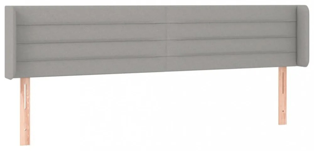 világosszürke szövet LED-es fejtámla 203 x 16 x 78/88 cm