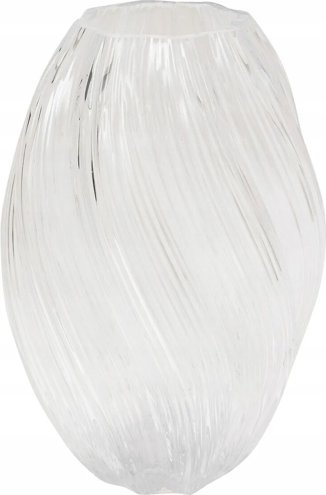 Organikus Üveg Váza Hengeres 21X17X17 Átmérő 17CM Átlátszó