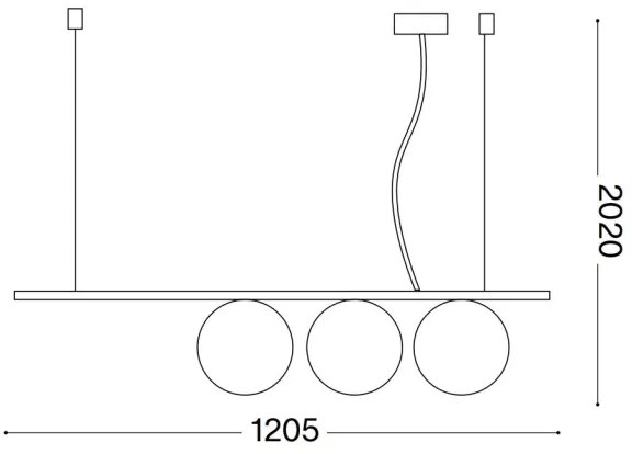 Ideal Lux - LED Csillár zsinóron PERLINE 3xG9/3W/230V arany