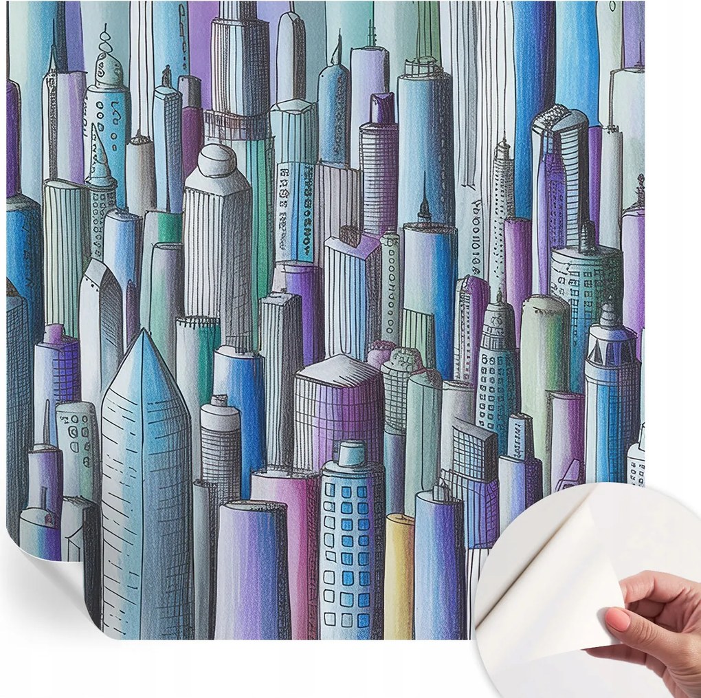 Öntapadós Mosható Fali Fotótapéta Városi felhőkarcolók 250x250 cm