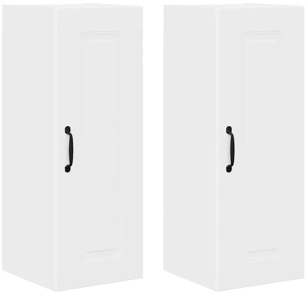 Fali konyhaszekrény ajtóval 2 pcs Fehér 30 x 31 x 80 cm Faanyag