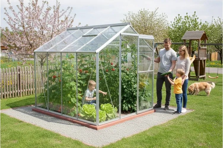 üvegház LANITPLAST LIMES Viva V6/2 1,97x2 m tiszta üveg 3 mm LG4696