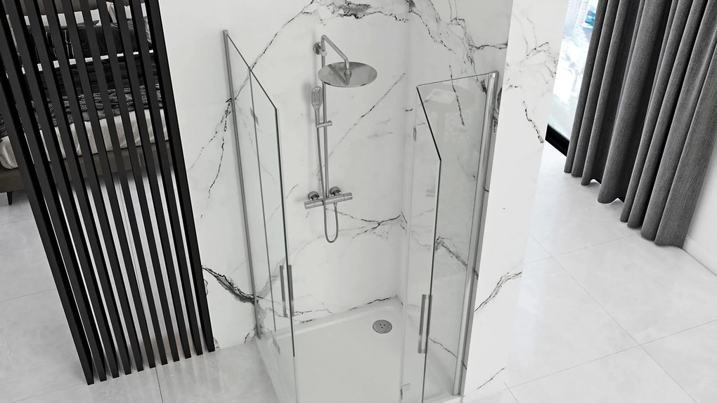 Zuhanykabin Rea Molier Chrome Double 80x100