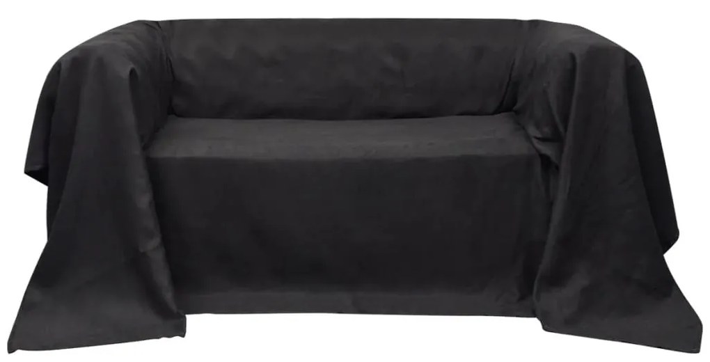 Antracitszürke mikro-velúr kanapéhuzat védő 210 x 280 cm